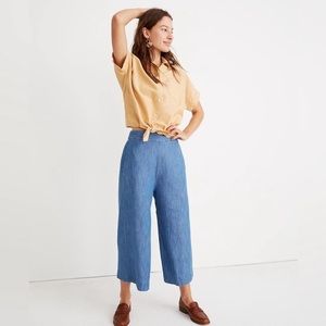 Chambray Huston Pull-On Crop Pants Sz L
